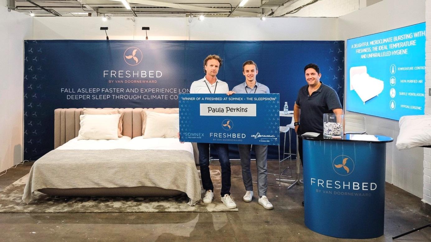 FreshBed founder Barry van Doornewaard, his son and Adam Walzer from Rested | Sleep Engineering
